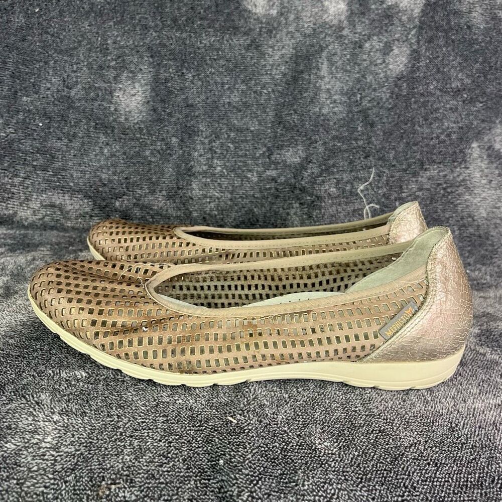 Mephisto Bronze Perforated Ballet Flats Women’s US 8.5